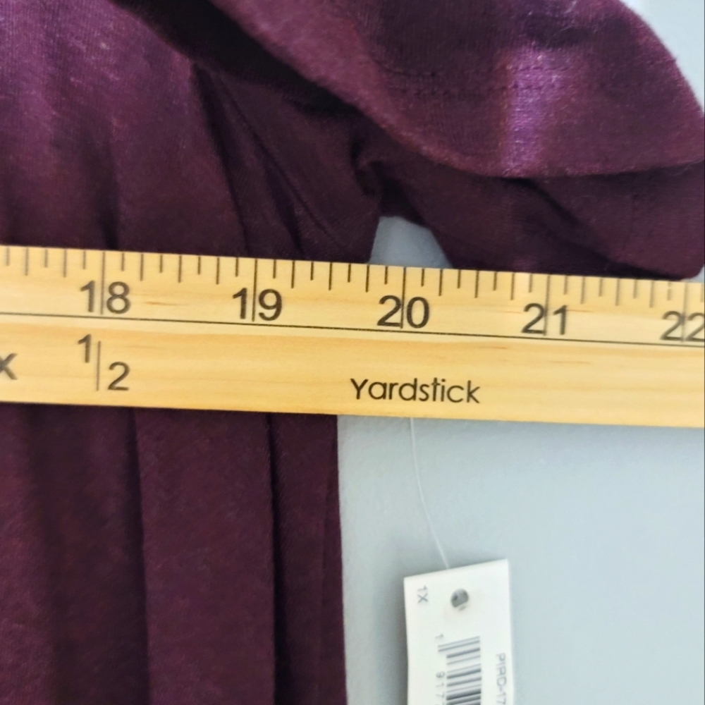 Daily Ritual Women's Burgundy Top Size 1X - Picture 6 of 7